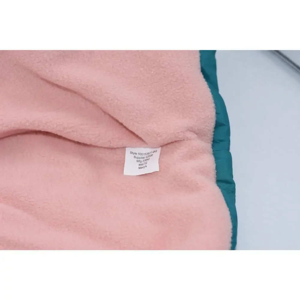 NWT First impressions teal Coat Jacket pink inside Baby Girl 3-6 Months